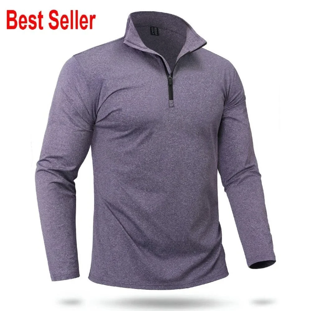 Men's Quarter Zip Pullover Fleece Lined Golf Shirt Premium Activewear Classic